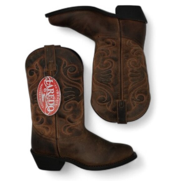 Laredo Women's Size 8 Distressed Tan  Bridget 11" R Toe Western Boots 51084 - Picture 15 of 16